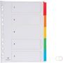 Pergamy tabbladen met indexblad ft A4 11-gaatsperforatie geassorteerde kleuren 5 tabs 50 stuks - Thumbnail 2