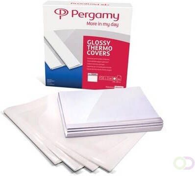 Pergamy thermische omslagen ft A4 karton rug van 3 mm pak van 100 stuks wit