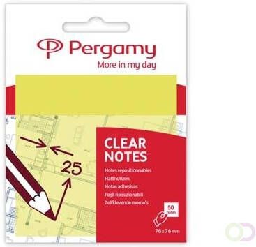Pergamy transparante notes ft 76 x 76 mm 50 vel geel