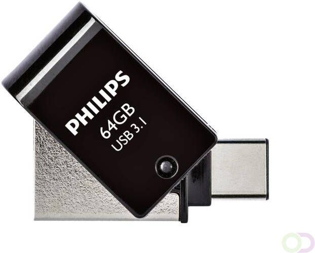 Philips USB-stick 3.1 USB-C 2-in-1 midnight black 64GB