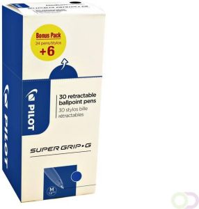 Pilot Balpen Supergrip G blauw 0.32mm valueapack Ã  24+6 stuks