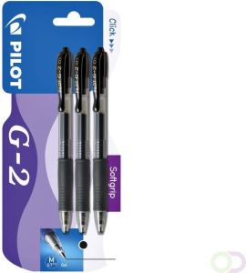 Pilot Gelschrijver G2 zwart 0.32mm blister Ã  3 stuks