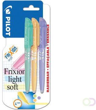Pilot markeerstift Frixion Light Soft blister van 3 stuks in geassorteerde kleuren