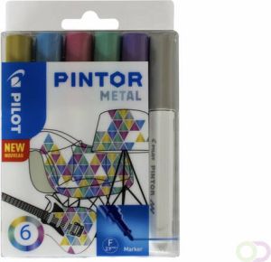 Pilot Verfstift Pintor metallic 1.0mm ass etui Ã  6 stuks assorti