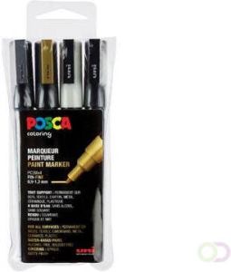 Posca paintmarker PC-3M set van 4 markers in geassorteerde kleuren