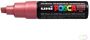 Posca uni-ball Paint Marker op waterbasis PC-8K rood metaal - Thumbnail 2