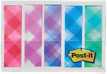 Post it Index plaid motive collection ft 11 9 mm x 43 2mm 5 x 20 stuks