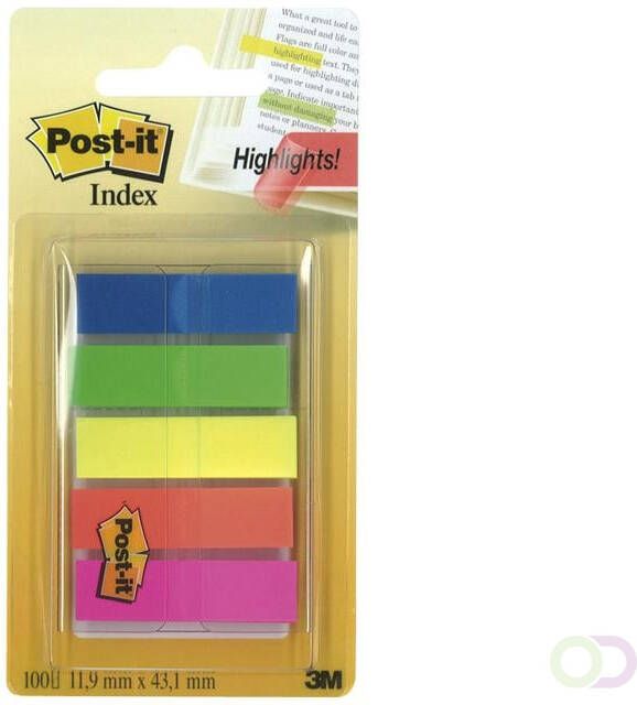 Post-it Post it Notes Index Translucent ft 12 x 43 mm geassorteerde kleuren 20 tabs per kleur