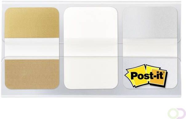 Post-it Indextabs 3M Post it 686 25.4mmx38mm goud wit en zilver