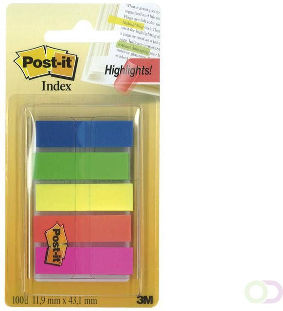 Post-it Post it Notes Index Translucent ft 12 x 43 mm geassorteerde kleuren 20 tabs per kleur