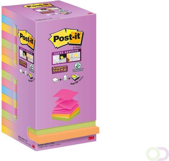 Post-it Memoblok 3M Post it R330 76x76mm 16 color Z notes