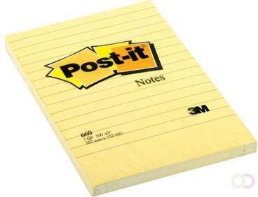 Post-it Notes ft 102 x 152 mm geel gelijnd blok van 100 vel