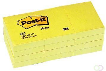 Post it Notes ft 38 x 51 mm geel blok van 100 vel