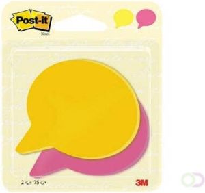 Post-it Post it Notes gestanst in de vorm van een spraakballon 71 mm x 73 mm 2 x 75 vellen