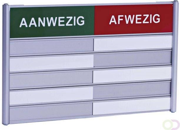 Posta Aan - afwezigheidsbord voor 5 plaatsen