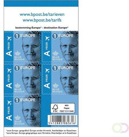 BPost postzegel tarief 1 Europa Koning Filip blister van 50 stuks prior