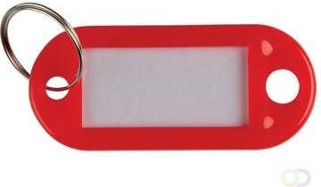 Q-Connect sleutelhanger pak van 10 stuks rood