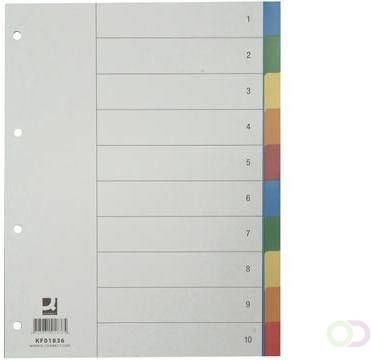 Q-Connect tabbladen set 1-10 met indexblad ft A4 geassorteerde kleuren
