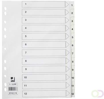 Q-Connect tabbladen set 1-12 met indexblad ft A4 wit