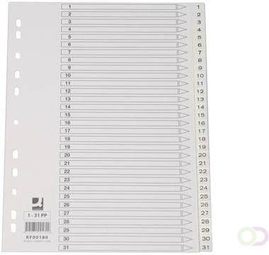 Q-Connect tabbladen set 1-31 met indexblad ft A4 wit
