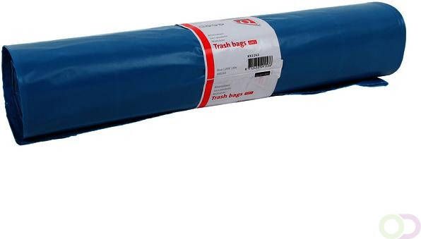 Quantore Afvalzak LDPE T60 120L blauw extra stevig 20 stuks
