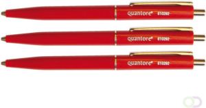 Quantore Balpen drukknop met metalen clip rood medium