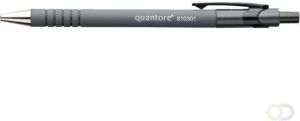 Quantore Balpen rubbergrip drukknop zwart medium