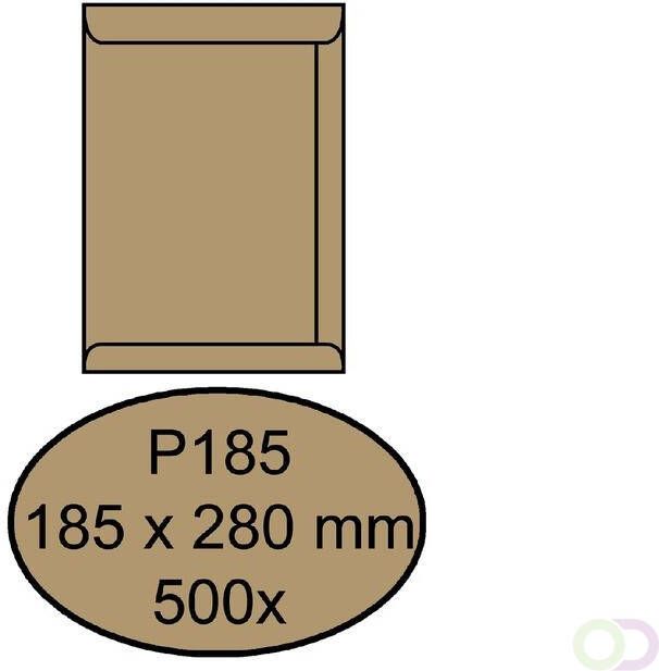 Quantore Envelop akte P185 185x280mm bruinkraft 500 stuks