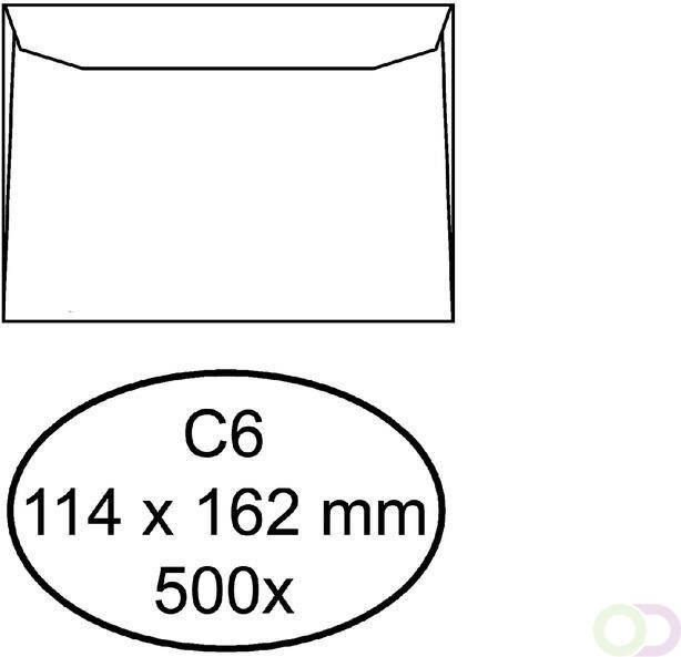 Quantore Envelop bank C6 114x162mm wit 500stuks