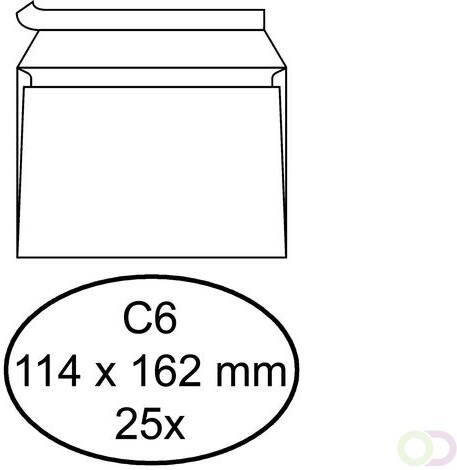 Quantore Envelop bank C6 114x162mm zelfklevend wit 25stuks
