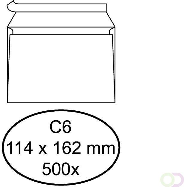 Quantore Envelop bank C6 114x162mm zelfklevend wit 500stuks