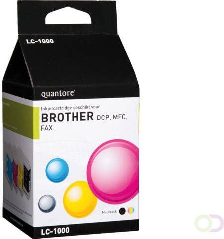 Quantore Inkcartridge Brother LC-1000 zwart + 3 kleuren