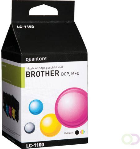 Quantore Inkcartridge Brother LC-1100 zwart + 3 kleuren