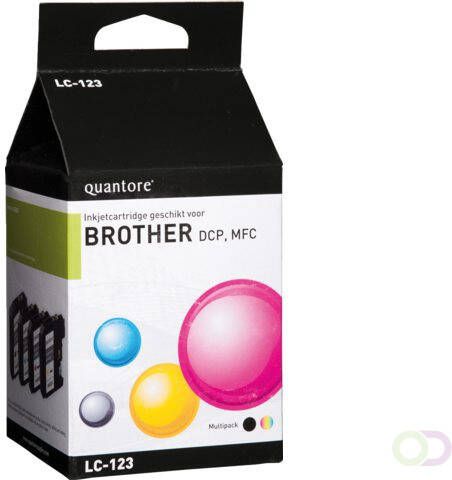 Quantore Inkcartridge Brother LC-123 zwart + 3 kleuren