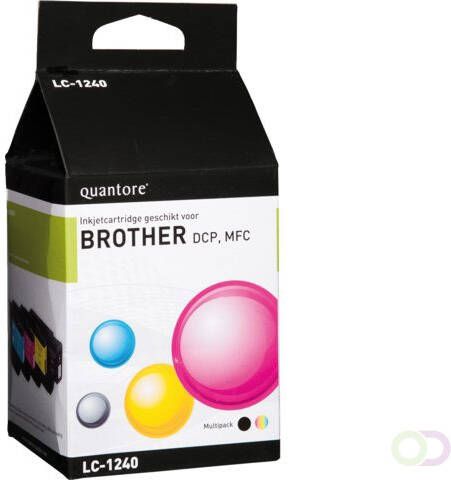 Quantore Inkcartridge Brother LC-1240 zwart+ 3 kleuren