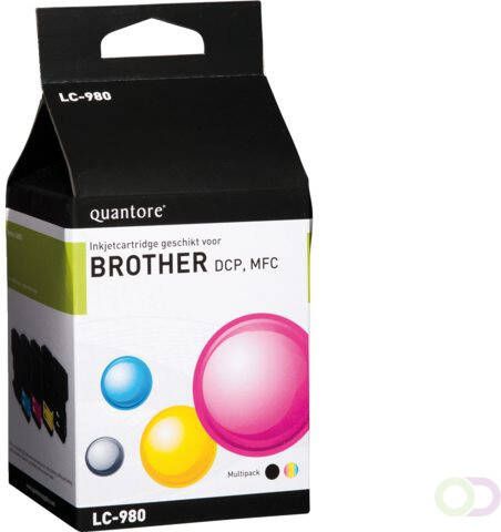 Quantore Inkcartridge Brother LC-980 zwart + 3 kleuren