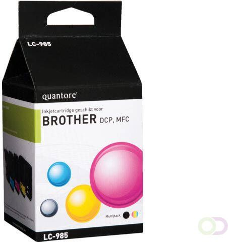 Quantore Inktcartridge alternatief tbv Brother LC-985 zwart 3 kleuren