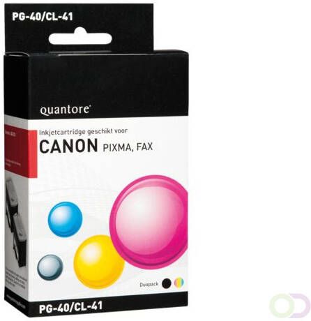 Quantore Inktcartridge alternatief tbv Canon PG-40 CL-41 zwart kleur