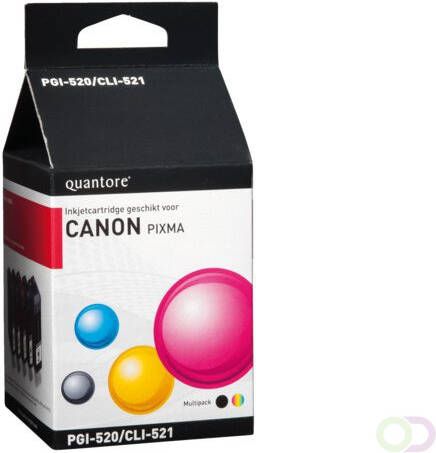 Quantore Inktcartridge alternatief tbv Canon PGI-520 CLI-521 2 zwart 3 kleuren