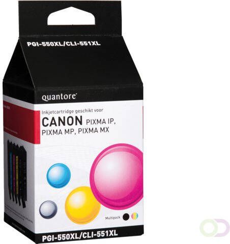 Quantore Inkcartridge Canon PGI-550XL CLI-551XL zwart kleur