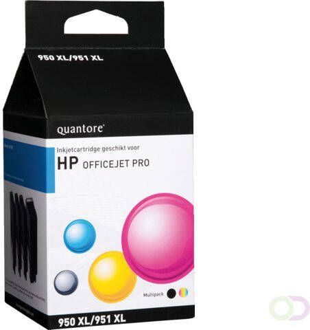 Quantore Inkcartridge HP 950XL + 951XL C2P43AE zwart + 3 kl