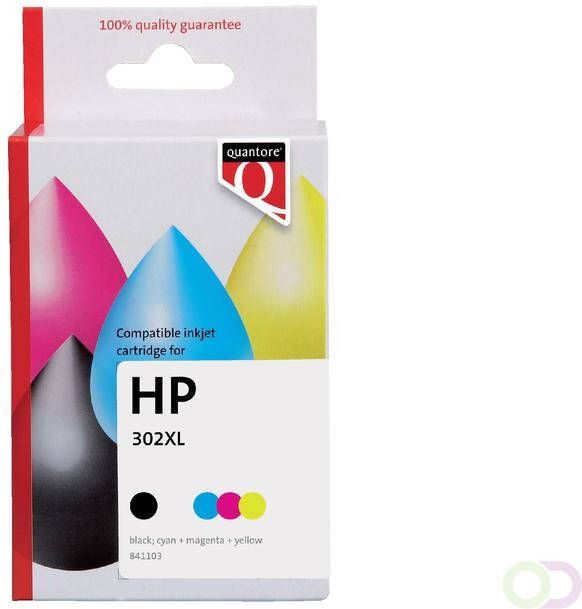 Quantore Inktcartridge alternatief tbv HP X4D37AE 302XL zwart + kleur