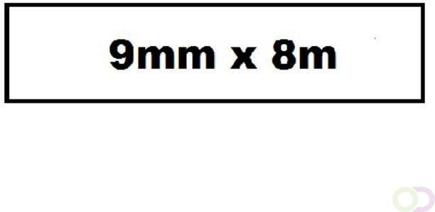 Quantore Labeltape TZE-221 9mm x 8m wit zwart