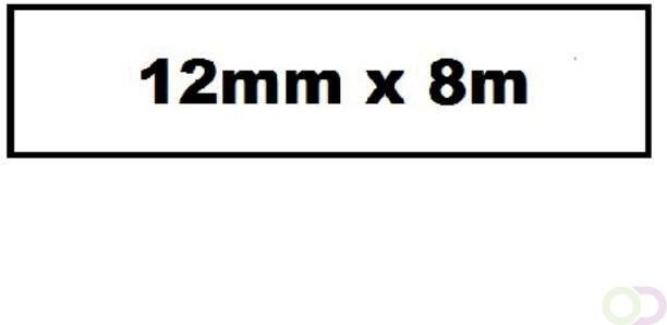 Quantore Labeltape TZE-231 12mm x 8m wit zwart