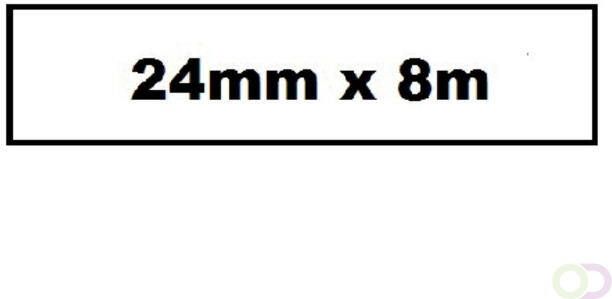 Quantore Labeltape TZE-251 24mm x 8m wit zwart