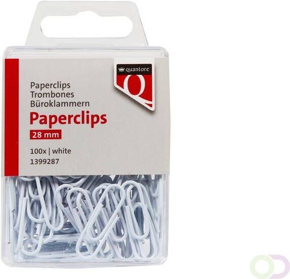 Quantore Paperclip 28mm wit 100 stuks