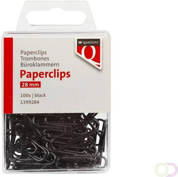 Quantore Paperclip 28mm zwart 100 stuks