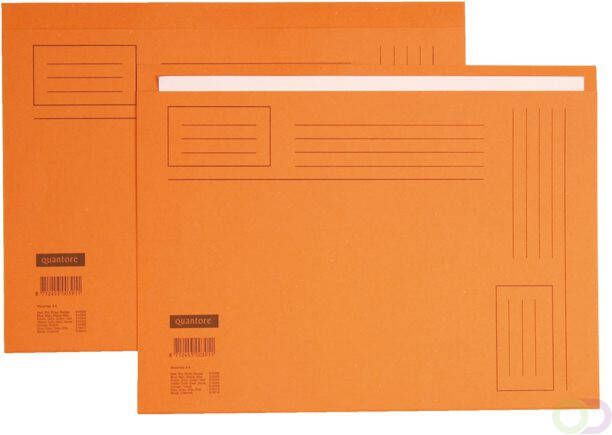 Quantore Vouwmap A4 ongelijke zijde 250gr oranje