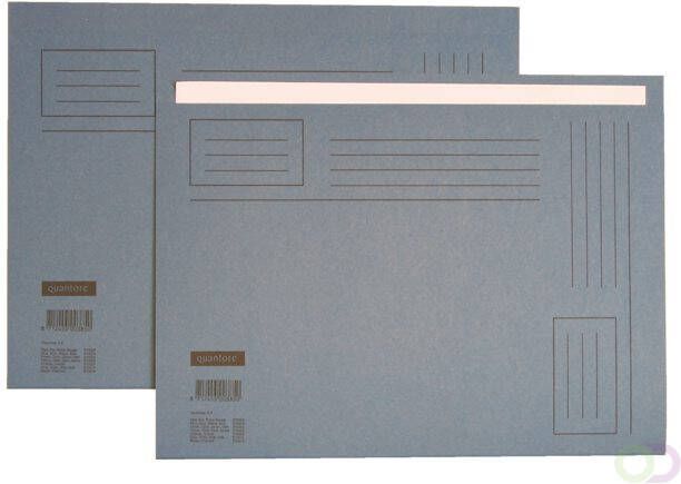 Quantore Vouwmap Folio ongelijke zijde 250gr blauw