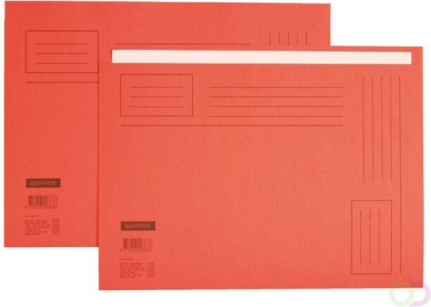 Quantore Vouwmap Folio ongelijke zijde 250gr rood